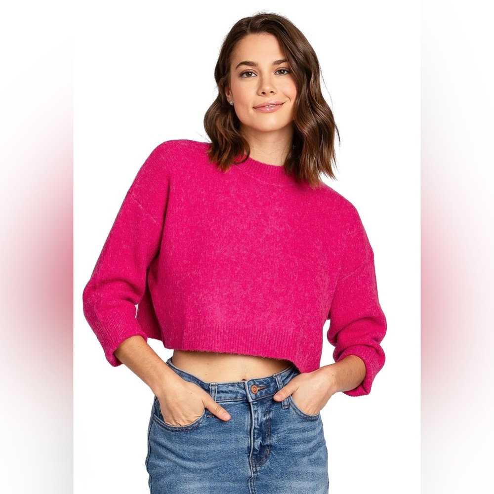 LOVE TREE - Ultra Soft Plush Knit Crop Sweater Size M